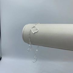 PULSEIRA COM CORAÇÃO VAZADO | PRATA 925 - comprar online