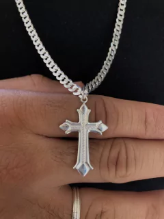 Conjunto Grumet 5mm + Cruz Medieval | PRATA 925 - Souza Joias ® | Desde 2018 | Prata 925/950