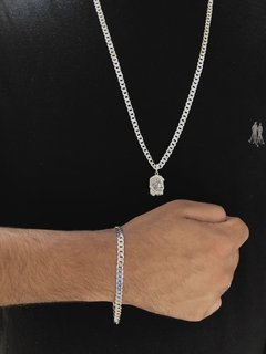 Conjunto Grumet 5mm + Face de Cristo M | PRATA 925 - comprar online
