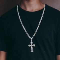 CORRENTE 3x1 6mm + Crucifixo Triangular | PRATA 925