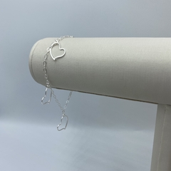 PULSEIRA COM CORAÇÃO VAZADO | PRATA 925