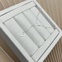 GARGANTILHA CORAÇÃO (GRAVATA) | PRATA 925