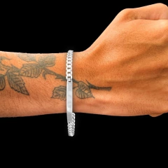 PULSEIRA GRUMET COM PLACA (5mm) | PRATA 925