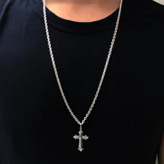 Cartier 4mm + Cruz Medieval | PRATA 925