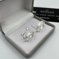 Aliança 3mm (c/ pedra central verde) | PRATA 950 [ENVIO FULL] na internet
