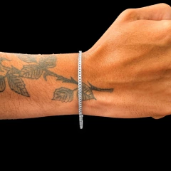 PULSEIRA MASCULINA FINA GRUMET 2,5MM | PRATA 925 - comprar online