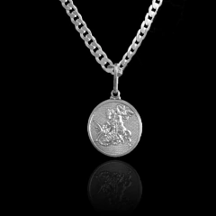 CORRENTE 3x1 6mm + Medalha São Jorge | PRATA 925 - comprar online