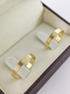 ALIANÇA 3MM C/ CANAIS | OURO 18K - Souza Joias ® | Desde 2018 | Prata 925/950