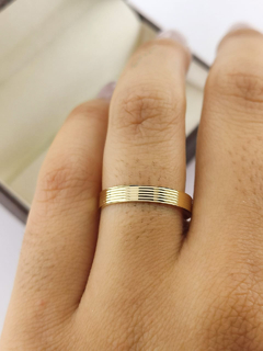 ALIANÇA 3MM C/ CANAIS | OURO 18K na internet