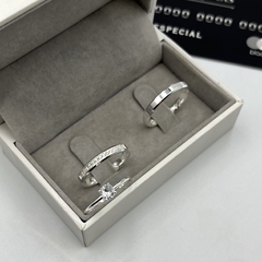 Aliança 3mm chanfrada (c/ 15 pedras em zircônia) | PRATA 950 [ENVIO FULL] [COD 1587] na internet
