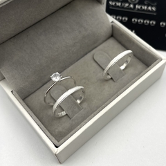 Aliança 2mm diamantada (CANTO LISO) | PRATA 950 [ENVIO FULL] - comprar online