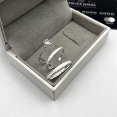 Aliança 2mm diamantada (CANTO LISO) | PRATA 950 [ENVIO FULL] na internet