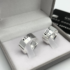 Aliança c/ gravação frontal 8MM | PRATA 950