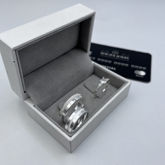 Aliança 5mm (c/ 20 pedras em zircônia + 1 pedra flutuante) | PRATA 950 - comprar online