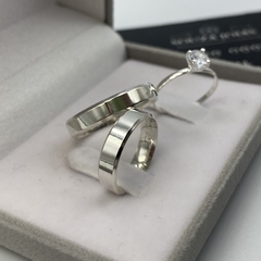 ALIANÇA LISA CHANFRADA 4,5MM | PRATA 950 - Souza Joias ® | Desde 2018 | Prata 925/950