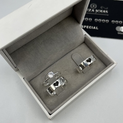 Aliança c/ coração frontal 5MM | PRATA 950 na internet