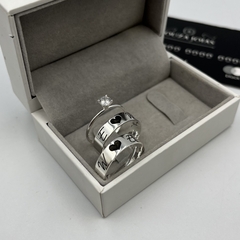 Aliança c/ coração frontal 5MM | PRATA 950