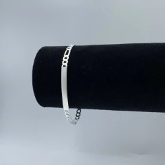 PULSEIRA COM PLACA 3x1 (5mm) | PRATA 925