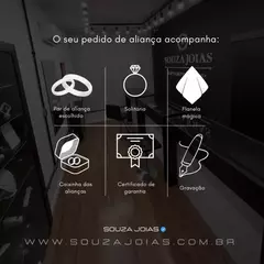 Aliança 4mm (c/ 2 canais laterais + zircônia azul bebê) | PRATA 950 [COD 1103] - Souza Joias ® | Desde 2018 | Prata 925/950