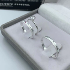 aliança 2mm (c/ pedra central rosa) | prata 950 [ENVIO FULL] na internet