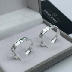 aliança 4mm (c/ pedra verde) | PRATA 950