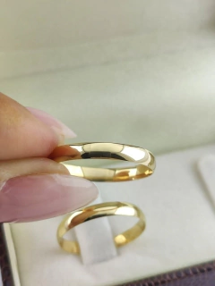 aliança 3mm (meia cana) | ouro 18k