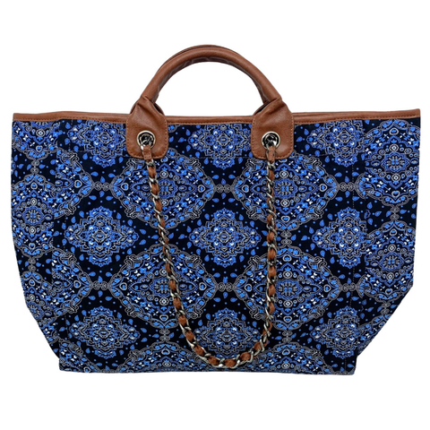 Bolsa Maxi Bandana Azul e Preto
