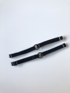 PORTALIGAS MARFIL CON FLORES NEGRAS CON LIGAS - tienda online