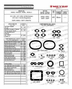 Juntas de motor Citroen 2CV 14Hp 18Hp con retenes / Gasket set full Citroen 2CV 14Hp 18Hp with oil seals na internet