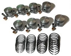 Subconjunto pistones aros y pernos Ford V8 Flathead 8BA 1949-53 / Pistons Ford V8 Flathead 8BA 1949-53 with rings and pins