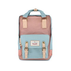 Mochila Himawari Urbana Retro Calidad Celeste y Rosa 01#