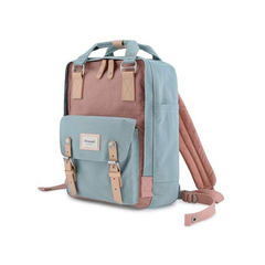 Mochila Himawari Urbana Retro Calidad Celeste y Rosa 01# - comprar online