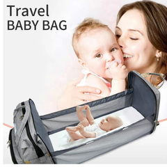 Mochila Maternal Multifuncion Cuna Y Cambiador Gris