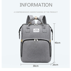 Mochila Maternal Multifuncion Cuna Y Cambiador Gris en internet