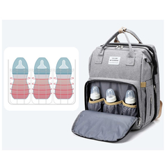 Mochila Maternal Multifuncion Cuna Y Cambiador Gris - sashet
