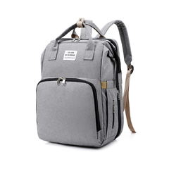 Mochila Maternal Multifuncion Cuna Y Cambiador Gris