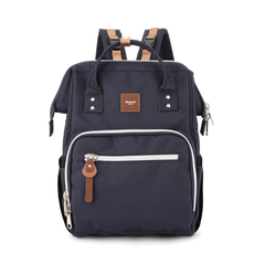 Mochila Maternal Himawari Navy Cierre Plata