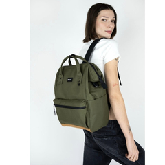Mochila Himawari Portanotebook Usb 124 Verde Militar 06# - tienda online