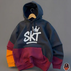Hoodie SKT tricolor big logo crown - comprar online