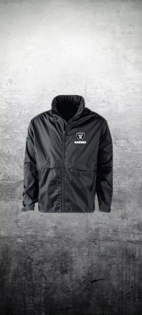 Campera negra Raiders liviano