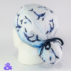 Gorro Tela Antifluido Ballenas Acuarelas - comprar online