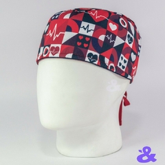 Gorro Tela Antifluido Cardio Geométrico