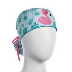 Gorro Quirúrgico Antifluido Flamingo Rosa y Verde