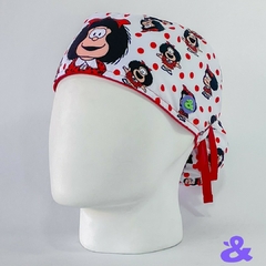 Gorro Tela Mafalda Puntos Rojos