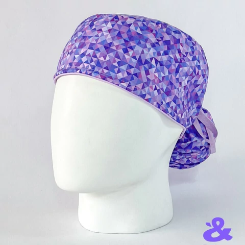 Gorro Tela Antifluido Mosaico Violeta