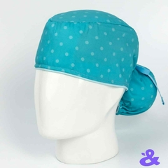 Gorro Tela Antifluido Pepas Celeste