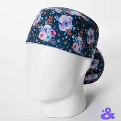 Gorro Tela Antifluido Rosas Pastel