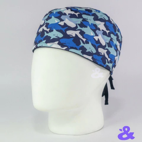 Gorro Tela Antifluido Blue Sharks