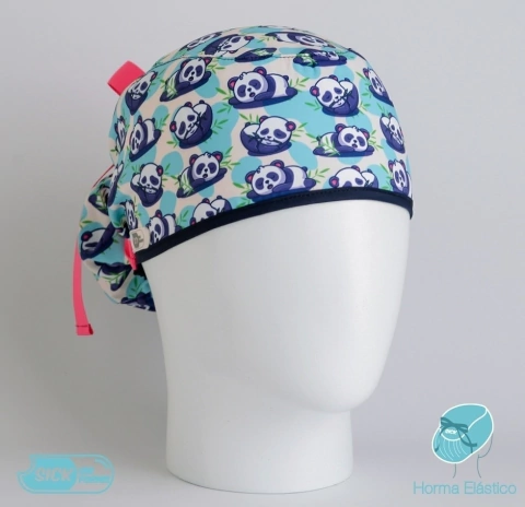 Gorro Quirúrgico Antifluido Panda Azul