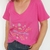 Remera Sanar Escote V Fucsia - Despertate